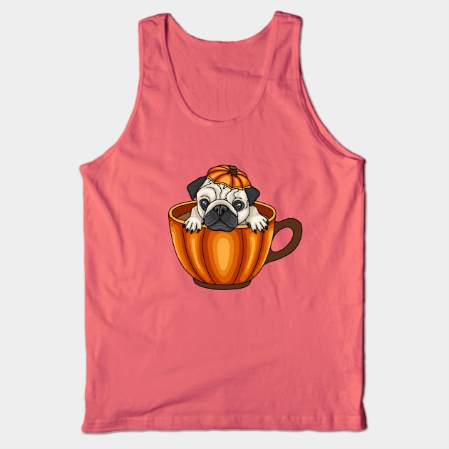 Pugkin Spice Latte Tank Top by The Periodic Table Dancer 